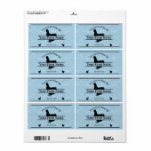 Eitkarton Blue Burlap Chicken Farmhouse Etiket (Full Sheet)