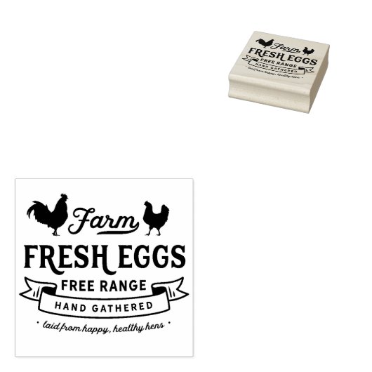 Eitkartonnen stempel - Boerderij Verse eieren (Gestempeld)