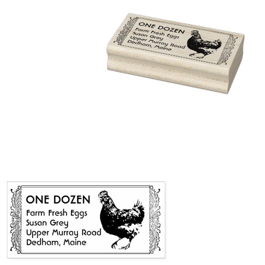 Eitkartonnen stempel Hen op Brits Label Design (Gestempeld)