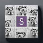 Eitplant en White Photo Collage Custom Monogram Fotoplaat<br><div class="desc">U kunt de foto's van het Instagram voor dit ontwerp gebruiken. Gebruik 8 vierkante foto's om een uniek en persoonlijk cadeau te creëer. Of je kunt de hipster puppy houden en een trendy keepslag maken. Als u de afbeeldingen moet aanpassen,  klik op het aanpassingshulpmiddel om veranderingen aan te brengen.</div>