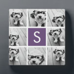 Eitplant en White Photo Collage Custom Monogram Fotoplaat<br><div class="desc">U kunt de foto's van het Instagram voor dit ontwerp gebruiken. Gebruik 8 vierkante foto's om een uniek en persoonlijk cadeau te creëer. Of je kunt de hipster puppy houden en een trendy keepslag maken. Als u de afbeeldingen moet aanpassen,  klik op het aanpassingshulpmiddel om veranderingen aan te brengen.</div>