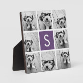 Eitplant en White Photo Collage Custom Monogram Fotoplaat (Voorkant)