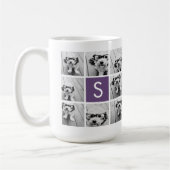 Eitplant en White Photo Collage Custom Monogram Koffiemok (Links)