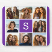 Eitplant en White Photo Collage Custom Monogram Muismat (Voorkant)