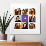 Eitplant en White Photo Collage Custom Monogram Poster<br><div class="desc">U kunt de foto's van het Instagram voor dit ontwerp gebruiken. Gebruik 8 vierkante foto's om een uniek en persoonlijk cadeau te creëer. Of je kunt de hipster puppy houden en een trendy keepslag maken. Als u de afbeeldingen moet aanpassen,  klik op het aanpassingshulpmiddel om veranderingen aan te brengen.</div>