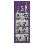 Eitplant en White Photo Collage Custom Monogram Wijn Cadeautas (Voorkant)