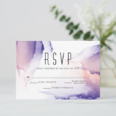 Eitplant, Paars en koraal Roos Chic Alcohol Ink RSVP Kaartje (Staand voorkant)