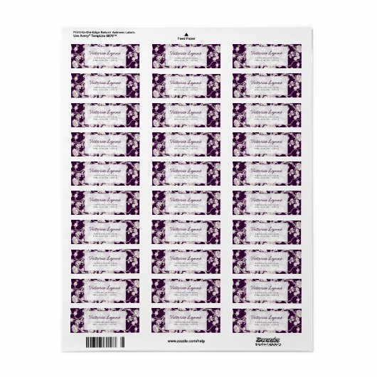 Eitplant Rozen Return Address Label (Full Sheet)