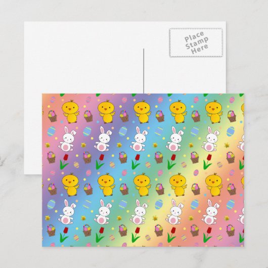 Eitrooster van de eiermand van de regenboogschop feestdagenkaart (Voorkant / Achterkant)