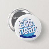 eitskop met kaal grappig ronde button 5,7 cm (Voorkant /achterkant)