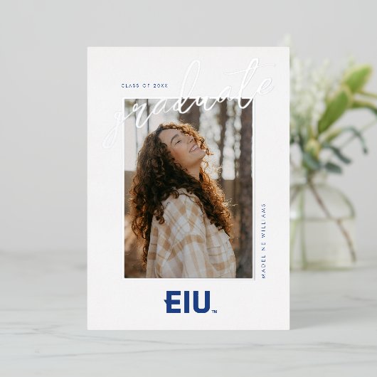 EIU Blokletter Folie Uitnodiging (Staand Voorkant)