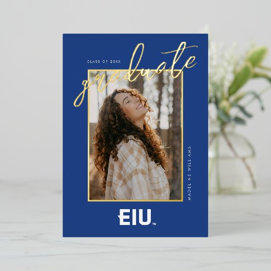 EIU Blokletter Folie Uitnodiging (Staand Voorkant)