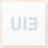 EIU-blokletter Glazen Onderzetter (Achterkant)