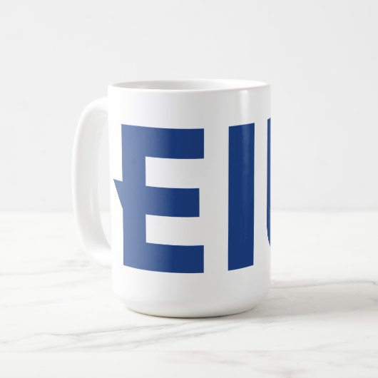 EIU-blokletter Koffiemok (Voorkant links)