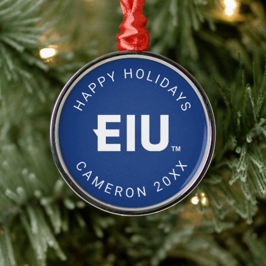 EIU-blokletter Metalen Ornament (Boom)