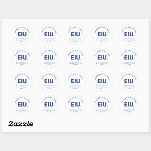 EIU-blokletter Ronde Sticker (Vel)