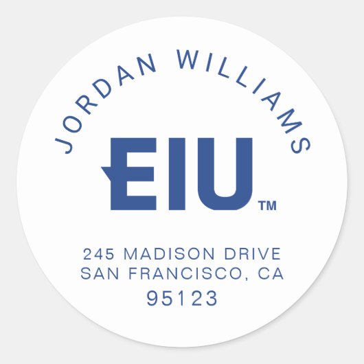 EIU-blokletter Ronde Sticker (Voorkant)