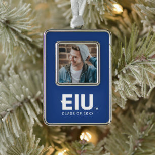 EIU-blokletter Verzilverd Omlijst Ornament