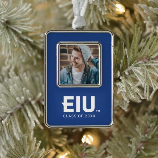 EIU-blokletter Verzilverd Omlijst Ornament (Boom)