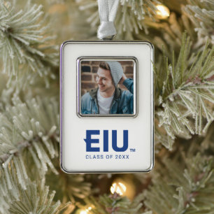EIU-blokletter Verzilverd Omlijst Ornament