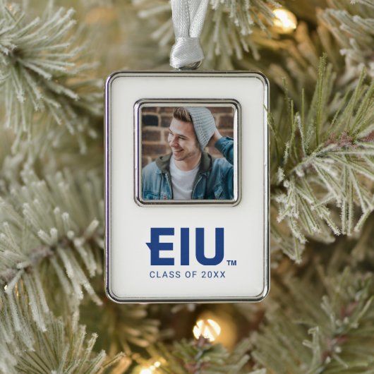 EIU-blokletter Verzilverd Omlijst Ornament (Boom)