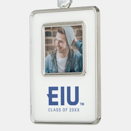 EIU-blokletter Verzilverd Omlijst Ornament (Links)