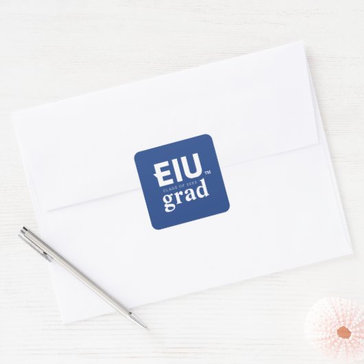 EIU-blokletter Vierkante Sticker (Envelop)