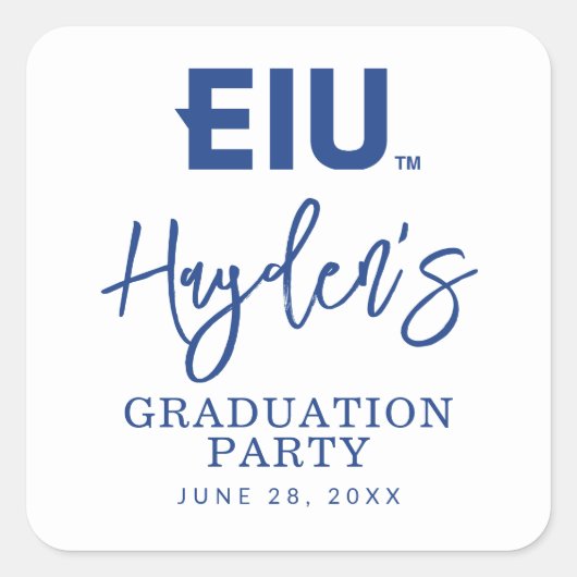 EIU-blokletter Vierkante Sticker (Voorkant)