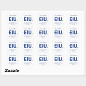 EIU-blokletter Vierkante Sticker (Vel)