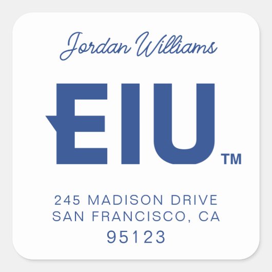 EIU-blokletter Vierkante Sticker (Voorkant)