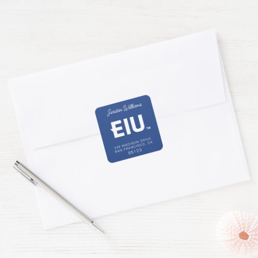EIU-blokletter Vierkante Sticker (Envelop)