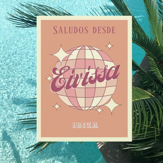 Eivissa Ibiza España retro  party Briefkaart