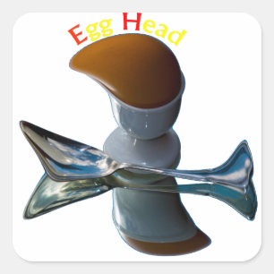 Eivormige Ontwerpen Met Een Knik Vierkante Sticker