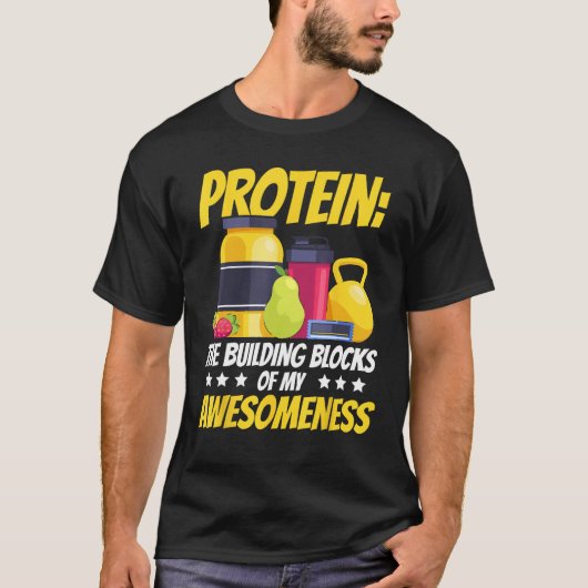 Eiwit De bouwstenen van mijn Awesomeness Gym T-shirt (Voorkant)