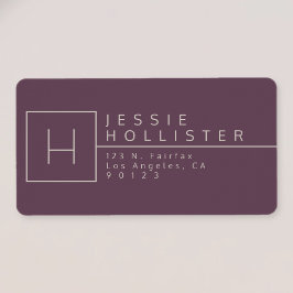 Eiwit Plant & Silver Rust Monogrammed Return Addre Etiket