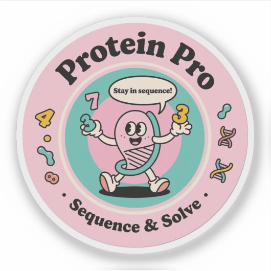 Eiwit Pro Meester Sequenties & Puzzels Oplossen Sticker (Voorkant)