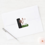 Eiwitkarton Rooster Good Morning Terracotta Wake U Vierkante Sticker (Envelop)