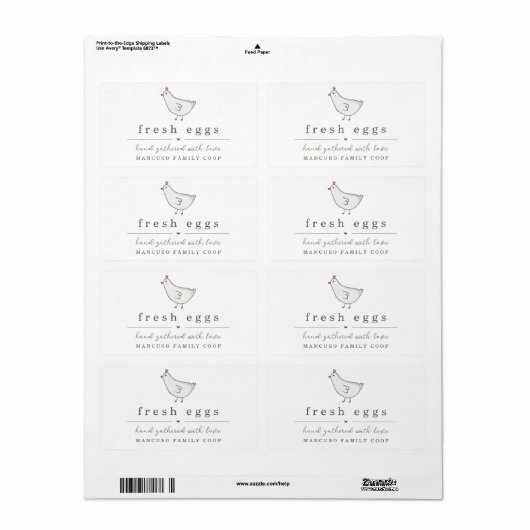 Eiwitkartonnen etiket - Aanpassen voor Boerderij o (Full Sheet)