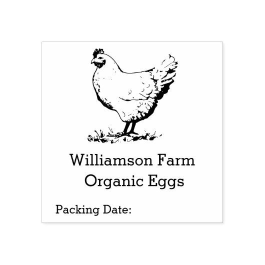 Eiwitkartonnen kippen Organic Eggs Rubberstempel (Afrduk)