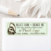 Eiwitkartonnen retouretiket met kip etiket (Insitu)