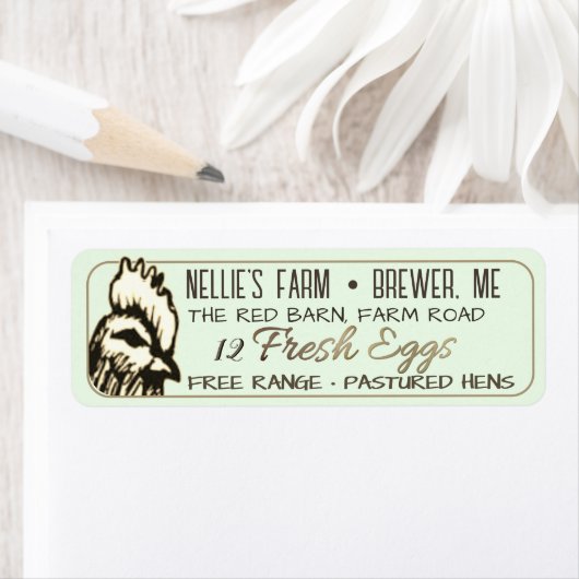 Eiwitkartonnen retouretiket met kip etiket (Insitu)