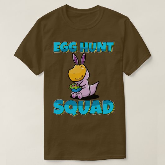 Eiwitkwadraat Cute Dino Easter Hunting T-shirt (Design voorkant)