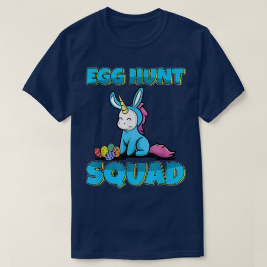 Eiwitkwadraat Cute Unicorn Easter Eggs Hunting T-shirt (Design voorkant)