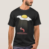 Eiwitontkalking Bacon Funny Alien UFO Breakfast Ga T-shirt (Voorkant)