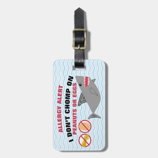 Eiwitpinda Allergy Alert Shark for Medical Kit Bagagelabel (Voorkant verticaal)