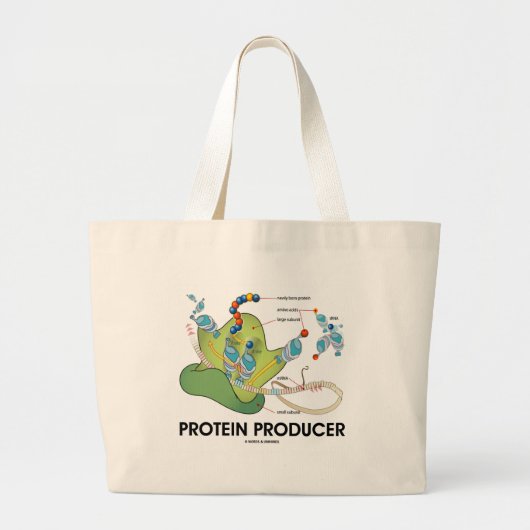 Eiwitproducent (biologie-eiwitsynthese) grote tote bag (Voorkant)