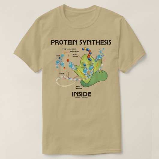 Eiwitsynthese in Ribosome Biology Humor T-shirt (Design voorkant)