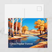 Ejina Populierenbos China Briefkaart (Voorkant / Achterkant)