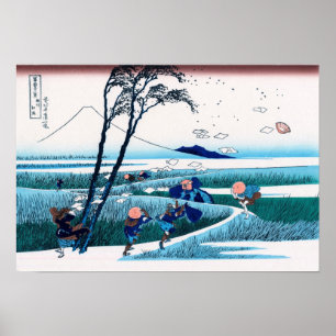 Ejiri in Art. van Hokusai van de Provincie Suruga Poster