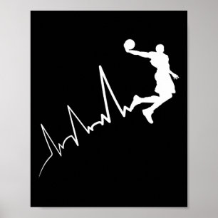 EKG-frequentie basketbalspeler: hartslag dunki Poster